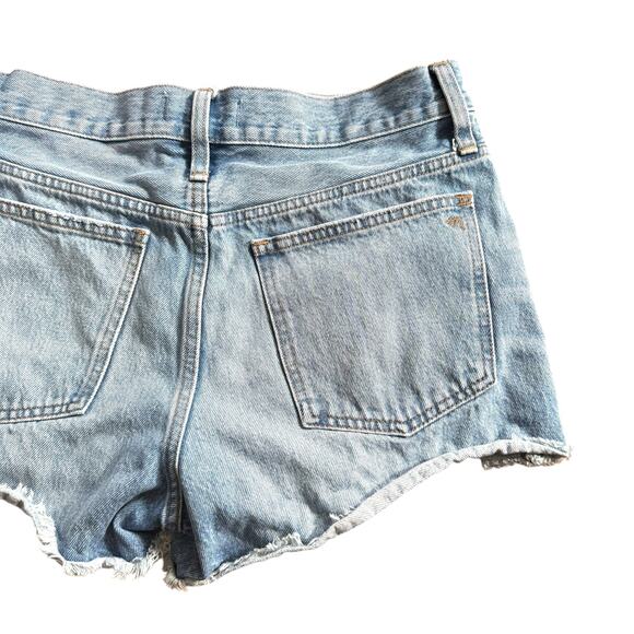 Madewell Relaxed Denim Shorts Homecrest Wash Ripped Edition Raw Hem Distress 26 - Picture 9 of 14